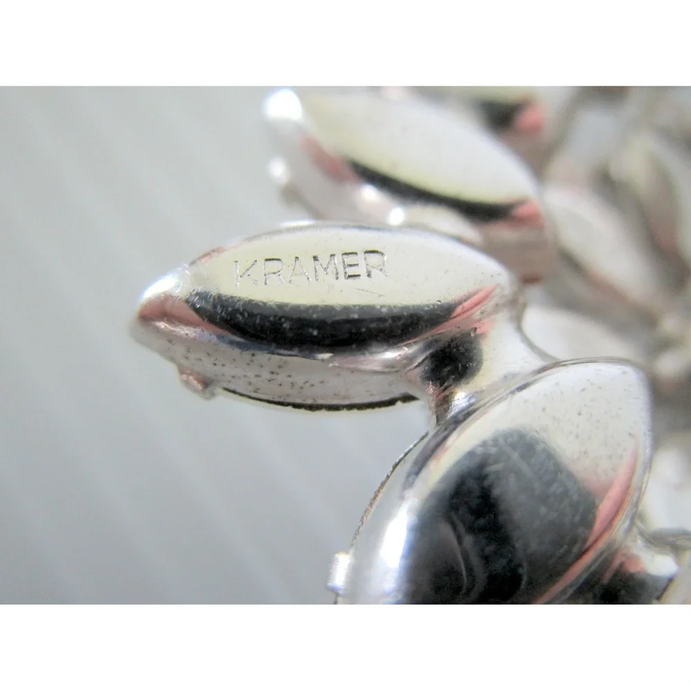 KRAMER Vintage Signed Rhinestone LARGE Brooch Pin 3.5
